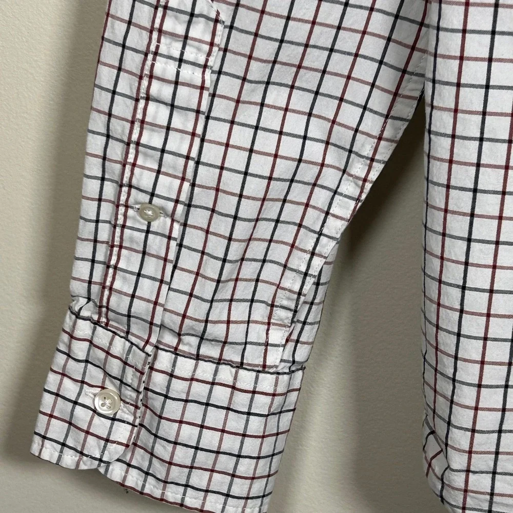 J‎ Crew Slim Fit Organic Cotton Stretch Button Down Shirt Mens Medium Checkered